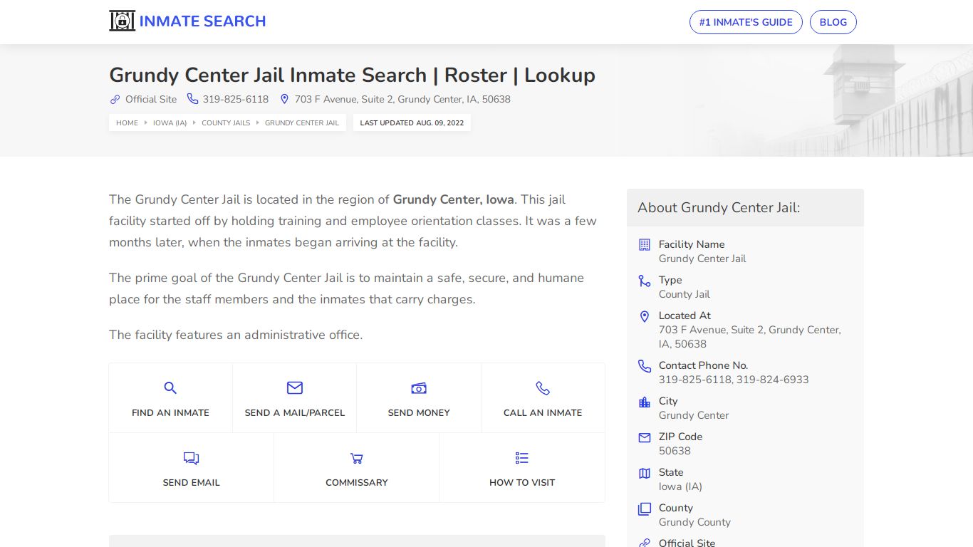 Grundy Center Jail Inmate Search | Roster | Lookup